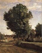 Corot Camille, Entrance of Coubron